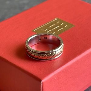 Retired sterling silver & 14K gold JAMES AVERY band size 5
